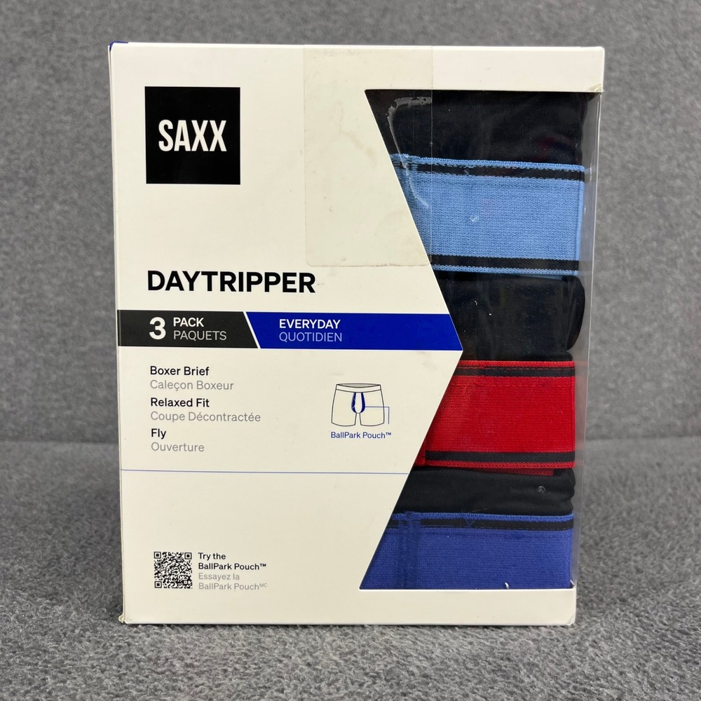 SAXX Daytripper Boxer Briefs Men L 3-Pack Relaxed Fit BallPark Pouch Underwear